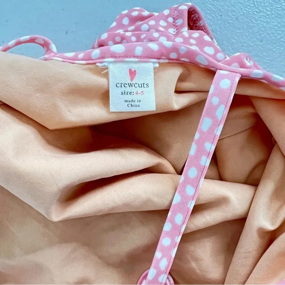 Crewcuts Girls Size 4-5 Keyhole One Piece Swim Suit Pink/White Printed - Picture 4 of 4